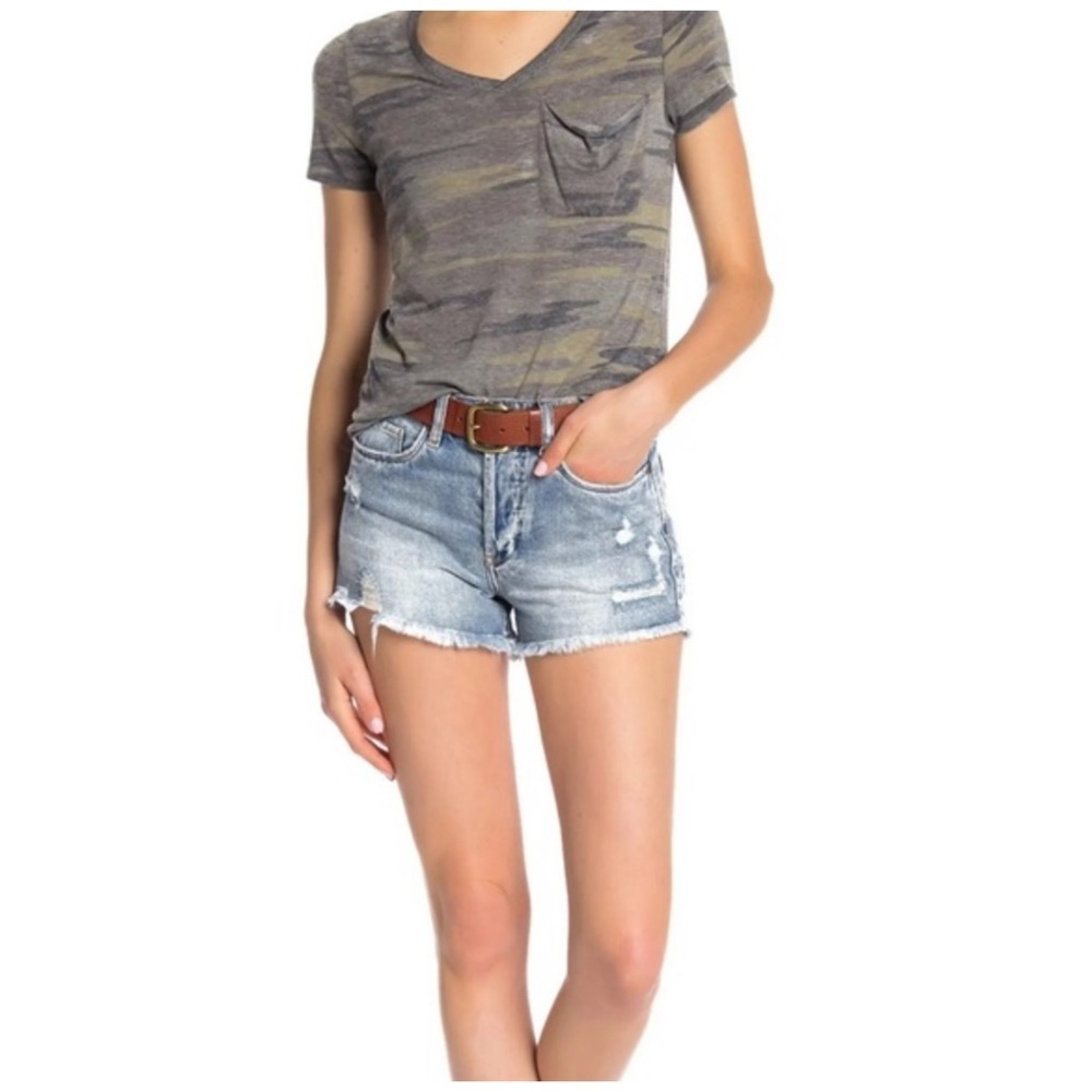 Blank NYC Country Cowgirl Festival Distressed Denim Cut Off Shorts Hollyweird 24